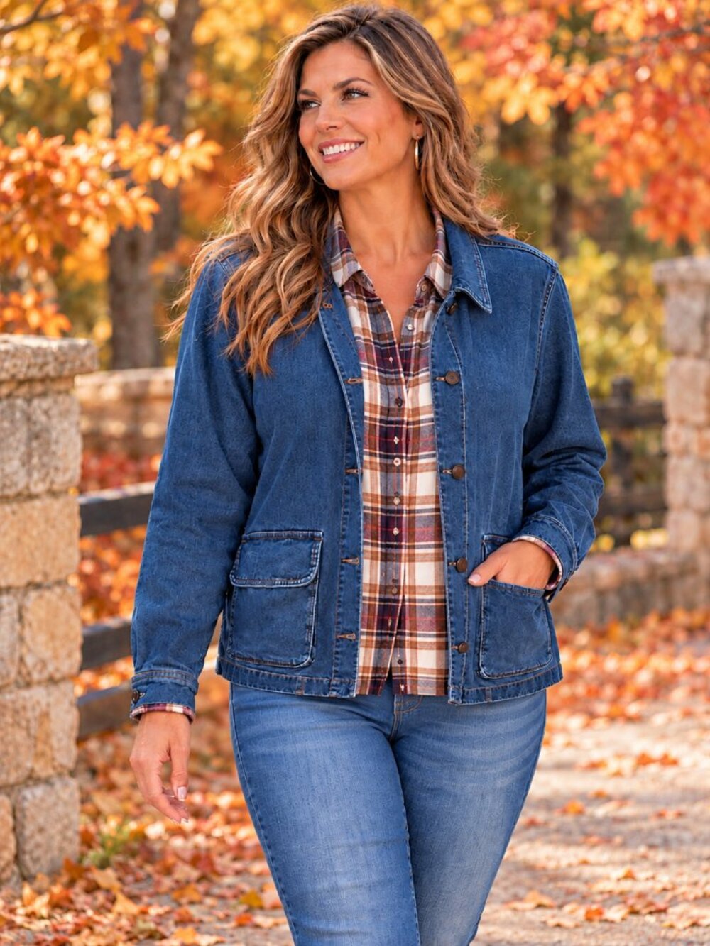 ME by Jennie Garth Jacket w/Pockets "The Dylan" Button-up Dark Rinse NWOT XL